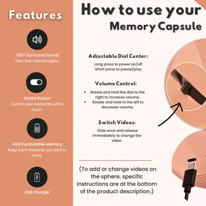 MotionGlobe™ 3D Memory Globe – Upload Your Own Videos